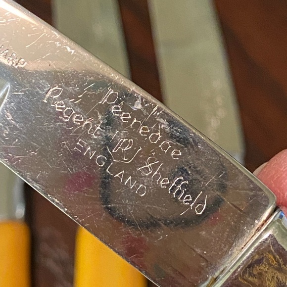 Vintage BAKELITE LOT 6 KNIVES DEEREDGE Regent SHEFFIELD ENGLAND Forever Sharp - Picture 2 of 10